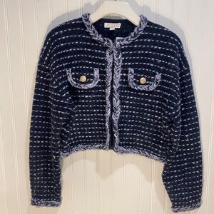 NWT Women’s Jcrew cropped lady jacket in marled yarn, size SMALL
